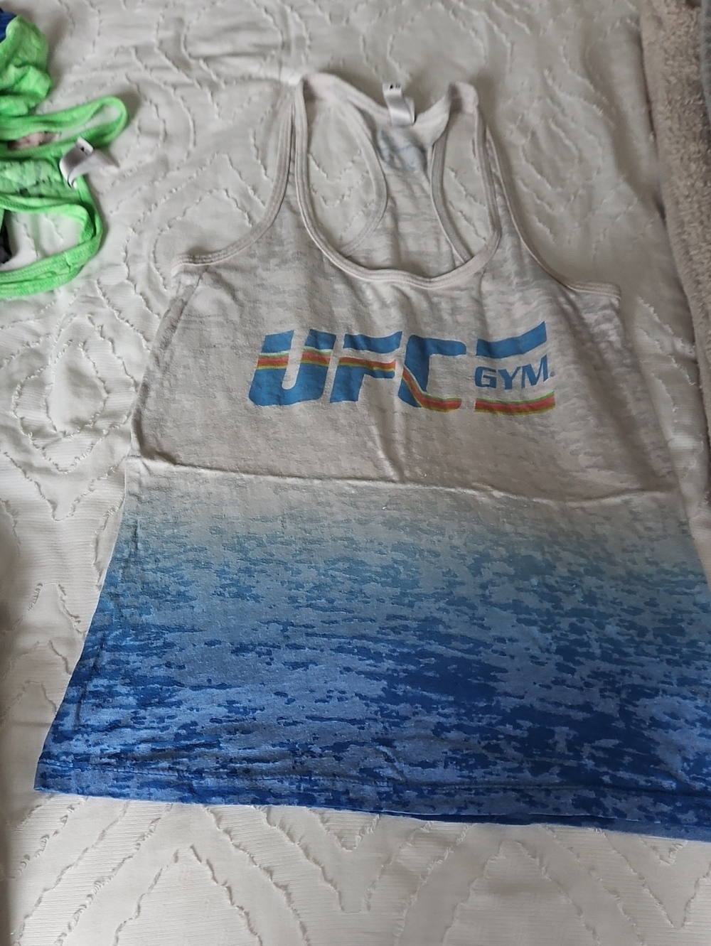 UFC Gym Women's Ombre Blue White Racerback Tank